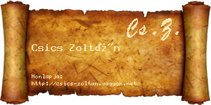 Csics Zoltán névjegykártya